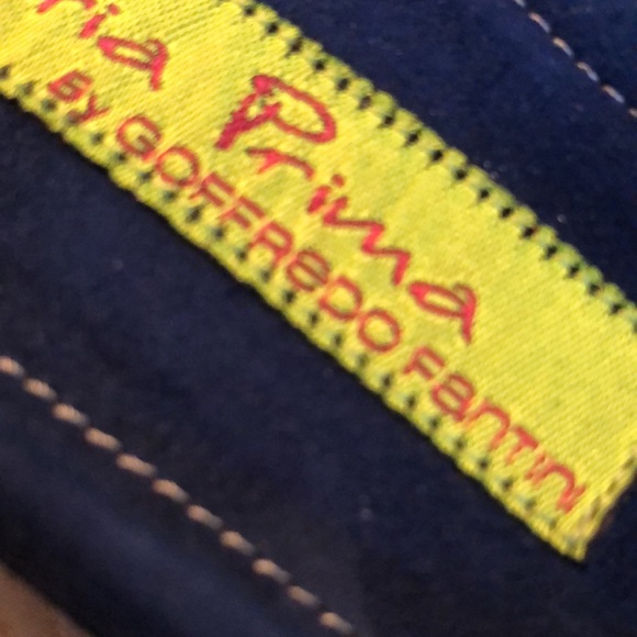 💙🇮🇹Geoffredo Fantini Blue suede crystal & bead embellished kitten heel slides - Picture 8 of 12